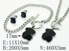 HY Wholesale Jewelry 316L Stainless Steel Earrings Necklace Jewelry Set-HY21S0364JHE