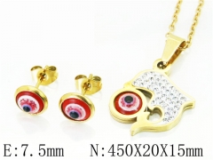 HY Wholesale Jewelry 316L Stainless Steel Earrings Necklace Jewelry Set-HY12S1213MLA