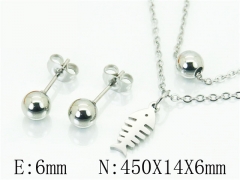 HY Wholesale Jewelry 316L Stainless Steel Earrings Necklace Jewelry Set-HY91S1371MR