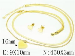 HY Wholesale Jewelry 316L Stainless Steel Earrings Necklace Jewelry Set-HY85S0366HDD