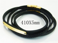 HY Wholesale Bracelets 316L Stainless Steel And Leather Jewelry Bracelets-HY23B0204HMW