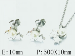 HY Wholesale Jewelry 316L Stainless Steel Earrings Necklace Jewelry Set-HY64S1307HEE