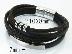 HY Wholesale Bracelets 316L Stainless Steel And Leather Jewelry Bracelets-HY23B0193HLD