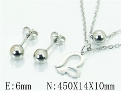 HY Wholesale Jewelry 316L Stainless Steel Earrings Necklace Jewelry Set-HY91S1373MU