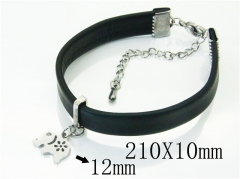 HY Wholesale Bracelets 316L Stainless Steel And Leather Jewelry Bracelets-HY91B0145NB