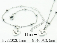 HY Wholesale Stainless Steel 316L Necklaces Bracelets Sets-HY91S1242HXX