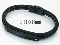 HY Wholesale Bracelets 316L Stainless Steel And Leather Jewelry Bracelets-HY23B0200HJX