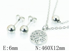 HY Wholesale Jewelry 316L Stainless Steel Earrings Necklace Jewelry Set-HY91S1270MW