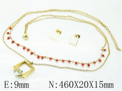 HY Wholesale Jewelry 316L Stainless Steel Earrings Necklace Jewelry Set-HY21S0327OW