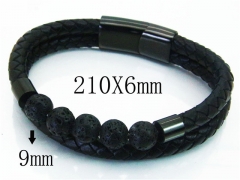 HY Wholesale Bracelets 316L Stainless Steel And Leather Jewelry Bracelets-HY23B0181HNE