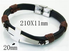 HY Wholesale Bracelets 316L Stainless Steel And Leather Jewelry Bracelets-HY23B0202HME