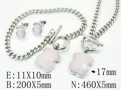 HY Wholesale Jewelry 316L Stainless Steel Earrings Necklace Jewelry Set-HY21S0363JHE