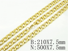 HY Wholesale Stainless Steel 316L Necklaces Bracelets Sets-HY40S0499HKD