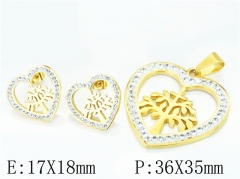 HY Wholesale Jewelry 316L Stainless Steel Earrings Necklace Jewelry Set-HY64S1288HMD