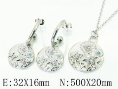 HY Wholesale Jewelry 316L Stainless Steel Earrings Necklace Jewelry Set-HY06S1099HOE