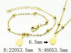 HY Wholesale Stainless Steel 316L Necklaces Bracelets Sets-HY91S1212HIA