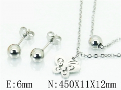 HY Wholesale Jewelry 316L Stainless Steel Earrings Necklace Jewelry Set-HY91S1368MQ