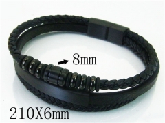 HY Wholesale Bracelets 316L Stainless Steel And Leather Jewelry Bracelets-HY23B0185HNX
