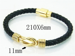 HY Wholesale Bracelets 316L Stainless Steel And Leather Jewelry Bracelets-HY23B0155HLZ