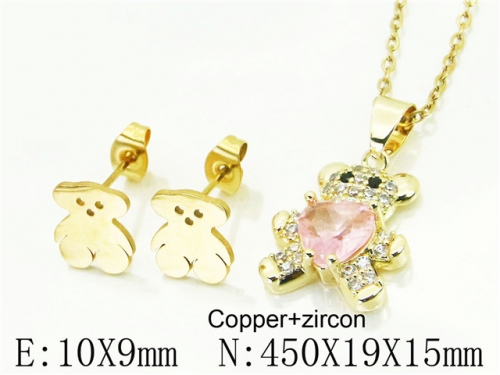 HY Wholesale Jewelry 316L Stainless Steel Earrings Necklace Jewelry Set-HY34S0025MLX
