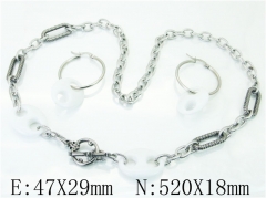HY Wholesale Jewelry 316L Stainless Steel Earrings Necklace Jewelry Set-HY21S0356IJD