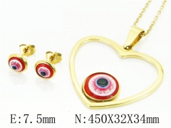 HY Wholesale Jewelry 316L Stainless Steel Earrings Necklace Jewelry Set-HY12S1206MLV