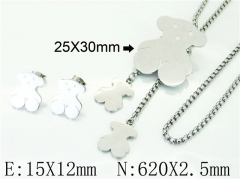 HY Wholesale Jewelry 316L Stainless Steel Earrings Necklace Jewelry Set-HY21S0354IHR