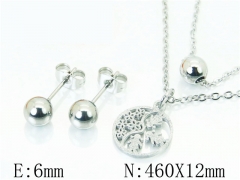 HY Wholesale Jewelry 316L Stainless Steel Earrings Necklace Jewelry Set-HY91S1271MQ
