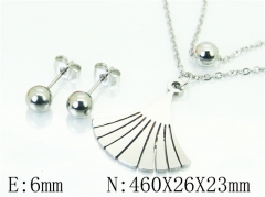 HY Wholesale Jewelry 316L Stainless Steel Earrings Necklace Jewelry Set-HY91S1289MS
