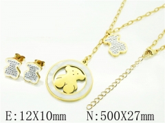HY Wholesale Jewelry 316L Stainless Steel Earrings Necklace Jewelry Set-HY02S2868HMQ