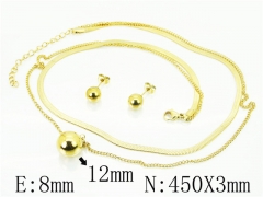 HY Wholesale Jewelry 316L Stainless Steel Earrings Necklace Jewelry Set-HY85S0362HDD