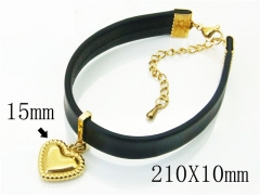 HY Wholesale Bracelets 316L Stainless Steel And Leather Jewelry Bracelets-HY91B0150OW