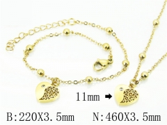 HY Wholesale Stainless Steel 316L Necklaces Bracelets Sets-HY91S1223HIS