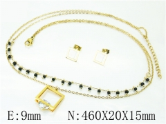 HY Wholesale Jewelry 316L Stainless Steel Earrings Necklace Jewelry Set-HY21S0328OA