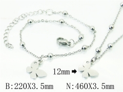 HY Wholesale Stainless Steel 316L Necklaces Bracelets Sets-HY91S1228HXX