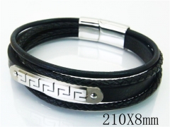 HY Wholesale Bracelets 316L Stainless Steel And Leather Jewelry Bracelets-HY23B0143HLW