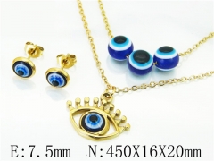 HY Wholesale Jewelry 316L Stainless Steel Earrings Necklace Jewelry Set-HY12S1255OR