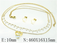 HY Wholesale Jewelry 316L Stainless Steel Earrings Necklace Jewelry Set-HY21S0345OD
