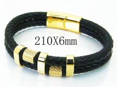 HY Wholesale Bracelets 316L Stainless Steel And Leather Jewelry Bracelets-HY23B0135HND