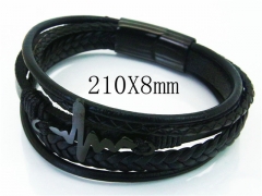 HY Wholesale Bracelets 316L Stainless Steel And Leather Jewelry Bracelets-HY23B0162HMQ