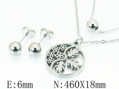 HY Wholesale Jewelry 316L Stainless Steel Earrings Necklace Jewelry Set-HY91S1257NF