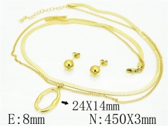 HY Wholesale Jewelry 316L Stainless Steel Earrings Necklace Jewelry Set-HY85S0363HEE