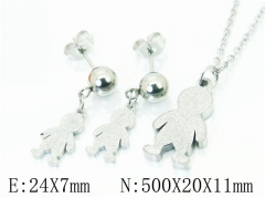 HY Wholesale Jewelry 316L Stainless Steel Earrings Necklace Jewelry Set-HY91S1307PX