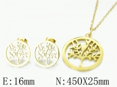 HY Wholesale Jewelry 316L Stainless Steel Earrings Necklace Jewelry Set-HY64S1299HDD