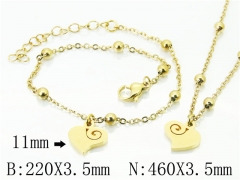HY Wholesale Stainless Steel 316L Necklaces Bracelets Sets-HY91S1208HIG