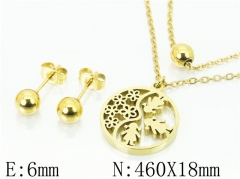 HY Wholesale Jewelry 316L Stainless Steel Earrings Necklace Jewelry Set-HY91S1318PE