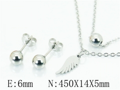 HY Wholesale Jewelry 316L Stainless Steel Earrings Necklace Jewelry Set-HY91S1369MW