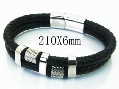 HY Wholesale Bracelets 316L Stainless Steel And Leather Jewelry Bracelets-HY23B0134HLS