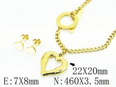 HY Wholesale Jewelry 316L Stainless Steel Earrings Necklace Jewelry Set-HY85S0355PQ