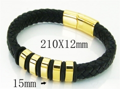 HY Wholesale Bracelets 316L Stainless Steel And Leather Jewelry Bracelets-HY23B0188HLL